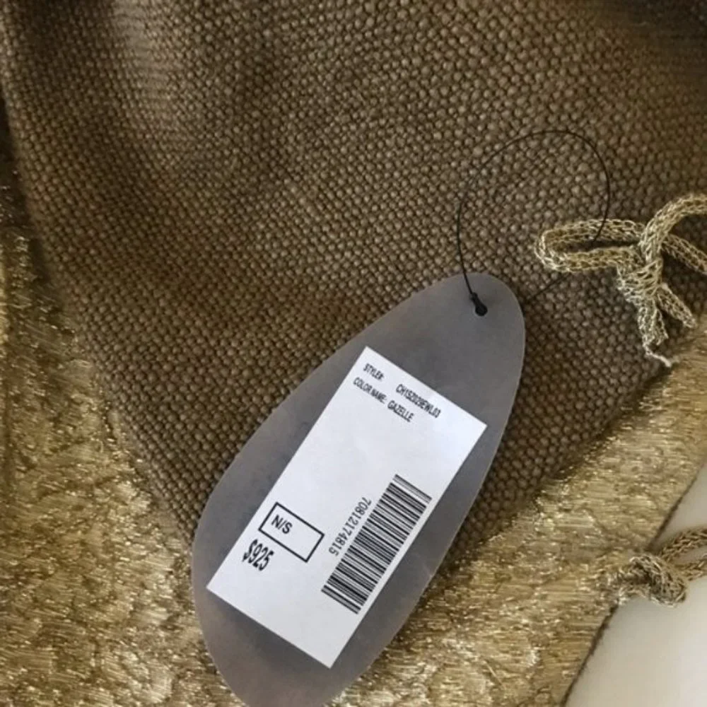 Ports 1961 Large Bow Metallic hemp burlap linen silk shoulder bag